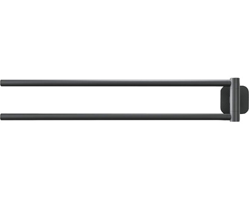 Barre porte-serviettes TIGER Carv pivotante noir mat 800247