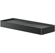 Schwarze Duschablage mit Rillen