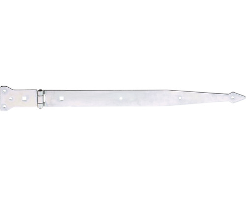 Penture anglaise type 64 lourde, 500 x 45 mm galvanisée, passivation couche épaisse Fiche à bouts pointus