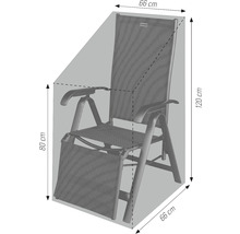 Dimensions d''une chaise de jardin : 66 cm de large, 120 cm de haut, 66 cm de profondeur