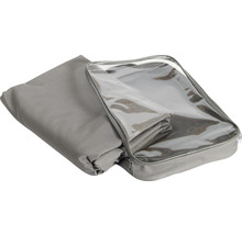 Housse de protection grise avec fermeture éclair et fenêtre transparente