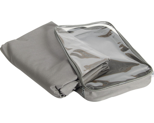 Housse de protection grise avec fermeture éclair et fenêtre transparente