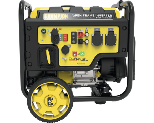 Groupe électrogène Inverter CPG4000DHY-DF Dual-Fuel essence et gaz 3600W 2x 230V Groupe électrogène Champion à cadre ouvert avec technologie d''inverseur