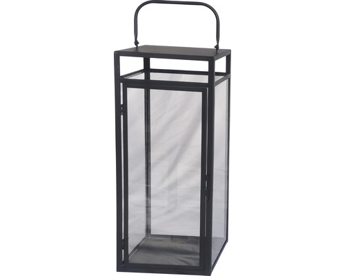 Lanterne décorative en métal et verre avec poignée