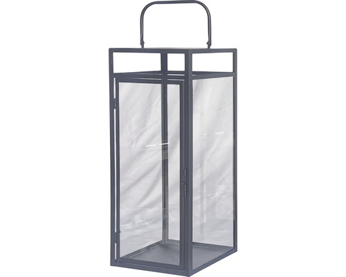 Lanterne avec cadre en métal et fenêtres en verre