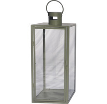 Lanterne décorative avec cadre métallique et vitres en verre