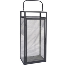 Lanterne décorative avec cadre en métal et panneaux de verre