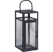 Lanterne décorative avec poignée de transport et portes en verre