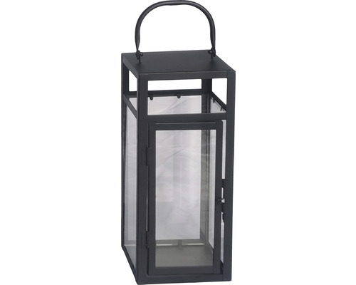 Lanterne décorative en métal et verre avec poignée