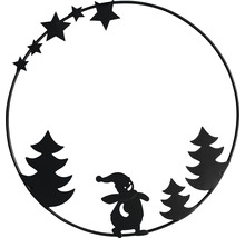 Dekorativer Metallring mit Sternen, Tannenbäumen und Schneemann für weihnachtliche Dekoration