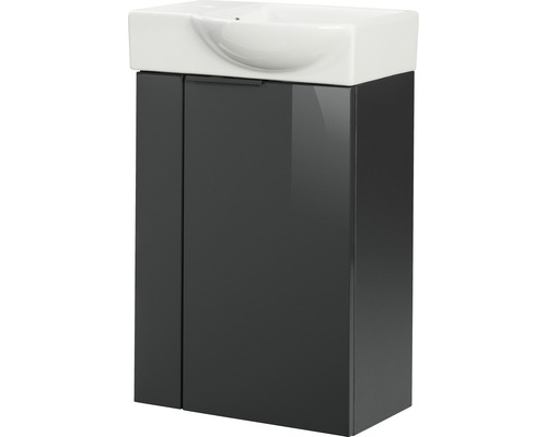 Waschtischunterschrank mit Keramikwaschbecken und einer Tür