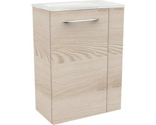 Meuble sous vasque FACKELMANN Small Bathroom Collection lxhxp 44 x 60 cm x 24,3 cm couleur de façade alaska frêne 86057