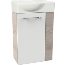 Waschtischunterschrank FACKELMANN Small Bathroom Collection BxHxT 44 x 60 cm x 24,3 cm Frontfarbe weiß hochglanz alaska esche 86058