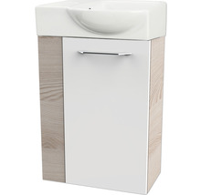 Waschtischunterschrank FACKELMANN Small Bathroom Collection BxHxT 44 x 60 cm x 24,3 cm Frontfarbe weiß hochglanz alaska esche 86068