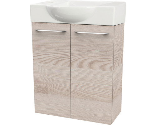 Meuble sous-vasque FACKELMANN Small Bathroom Collection couleur de façade frêne alaska 52 x 60 x 24,3 cm