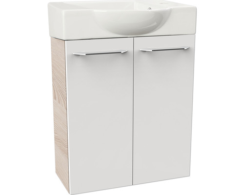 Meuble sous vasque FACKELMANN Small Bathroom Collection lxhxp 52 x 60 cm x 24,3 cm Frontfarbe weiß hochglanz 86078