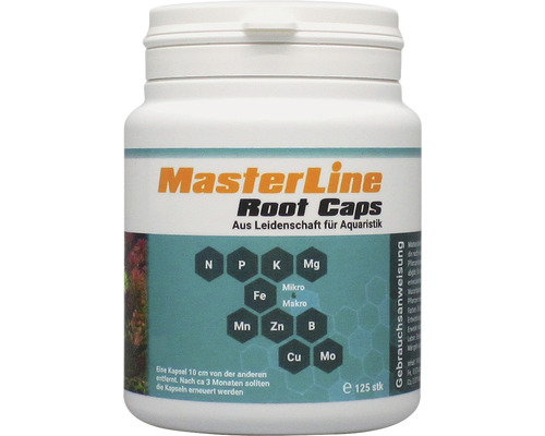 Engrais pour plantes d'aquarium MasterLine Root Caps engrais pour racines sous forme de capsules avec azote, phosphore, fer et micronutriments, capsules d'engrais env. 125 g 125 pces