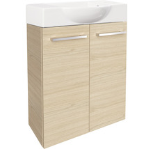Meuble sous-vasque FACKELMANN Small Bathroom Collection couleur de façade sable chêne 52 x 60 x 24,3 cm