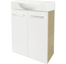 Meuble sous vasque FACKELMANN Small Bathroom Collection lxhxp 52 x 60 cm x 24,3 cm couleur de façade blanc haute brillance 84642