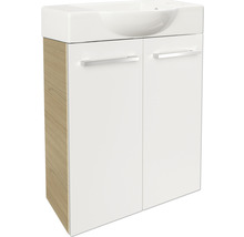 Meuble sous vasque FACKELMANN Small Bathroom Collection lxhxp 52 x 60 cm x 24,3 cm couleur de façade blanc haute brillance 84642