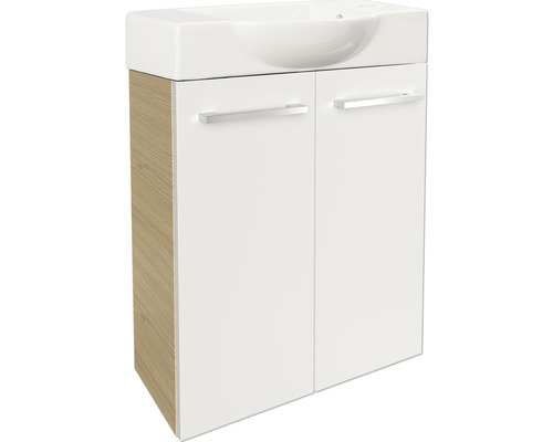 Waschbeckenunterschrank mit zwei Türen und Griffen