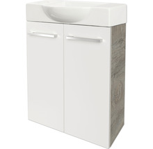 Waschtischunterschrank FACKELMANN Small Bathroom Collection BxHxT 52 x 60 cm x 24,3 cm Frontfarbe weiß hochglanz 84648
