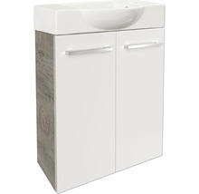 Waschtischunterschrank FACKELMANN Small Bathroom Collection BxHxT 52 x 60 cm x 24,3 cm Frontfarbe weiß hochglanz 84648
