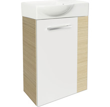 Waschtischunterschrank FACKELMANN Small Bathroom Collection BxHxT 44 x 60 cm x 24,3 cm Frontfarbe weiß hochglanz eiche sand 84652