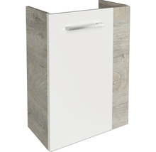 Waschtischunterschrank FACKELMANN Small Bathroom Collection BxHxT 44 x 60 cm x 24,3 cm Frontfarbe weiß hochglanz eiche natur 84658