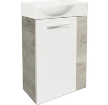 Waschtischunterschrank FACKELMANN Small Bathroom Collection BxHxT 44 x 60 cm x 24,3 cm Frontfarbe weiß hochglanz eiche natur 84658