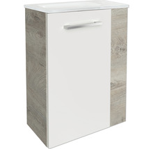 Waschtischunterschrank FACKELMANN Small Bathroom Collection BxHxT 44 x 60 cm x 24,3 cm Frontfarbe weiß hochglanz eiche natur 84658
