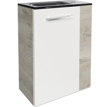 Waschtischunterschrank FACKELMANN Small Bathroom Collection BxHxT 44 x 60 cm x 24,3 cm Frontfarbe weiß hochglanz eiche natur 84658