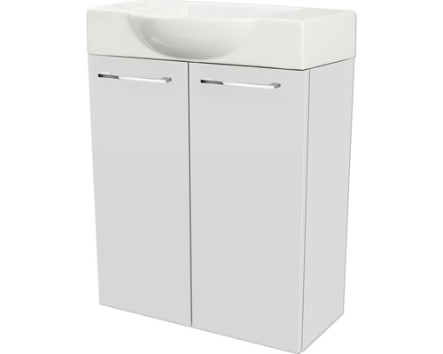 Meuble sous vasque FACKELMANN Small Bathroom Collection lxhxp 52 x 60 cm x 24,3 cm couleur de façade blanc haute brillance 86035