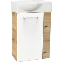 Waschtischunterschrank FACKELMANN Small Bathroom Collection BxHxT 44 x 60 cm x 24,3 cm Frontfarbe weiß hochglanz asteiche 86054