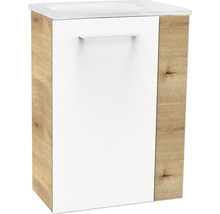 Waschtischunterschrank FACKELMANN Small Bathroom Collection BxHxT 44 x 60 cm x 24,3 cm Frontfarbe weiß hochglanz asteiche 86054