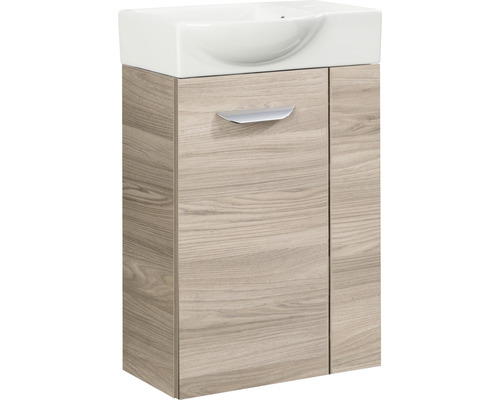 Meuble sous-lavabo avec lavabo aspect bois