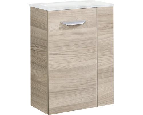 Meuble sous-lavabo avec une porte et une poignée