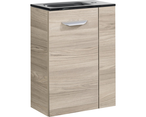 Meuble sous vasque FACKELMANN Small Bathroom Collection lxhxp 44 x 60 cm x 24,3 cm couleur de façade frêne gris 86055