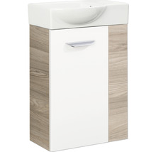 Waschtischunterschrank FACKELMANN Small Bathroom Collection BxHxT 44 x 60 cm x 24,3 cm Frontfarbe weiß hochglanz esche grau 86056