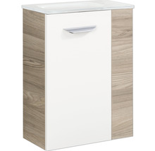 Waschtischunterschrank FACKELMANN Small Bathroom Collection BxHxT 44 x 60 cm x 24,3 cm Frontfarbe weiß hochglanz esche grau 86056