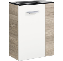 Waschtischunterschrank FACKELMANN Small Bathroom Collection BxHxT 44 x 60 cm x 24,3 cm Frontfarbe weiß hochglanz esche grau 86056
