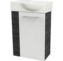 Waschtischunterschrank FACKELMANN Small Bathroom Collection BxHxT 44 x 60 cm x 24,3 cm Frontfarbe weiß hochglanz dark oak