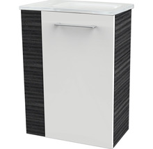 Waschtischunterschrank FACKELMANN Small Bathroom Collection BxHxT 44 x 60 cm x 24,3 cm Frontfarbe weiß hochglanz dark oak