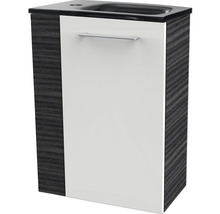 Waschtischunterschrank FACKELMANN Small Bathroom Collection BxHxT 44 x 60 cm x 24,3 cm Frontfarbe weiß hochglanz dark oak