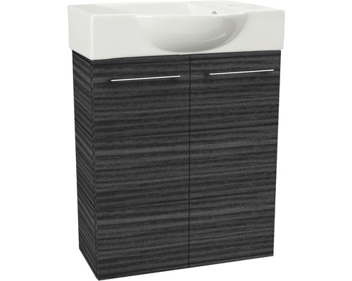 Meuble sous-vasque FACKELMANN Small Bathroom Collection couleur de façade dark oak 52 x 60 x 24,3 cm