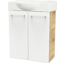 Meuble sous vasque FACKELMANN Small Bathroom Collection lxhxp 52 x 60 cm x 24,3 cm Frontfarbe weiß hochglanz 86074