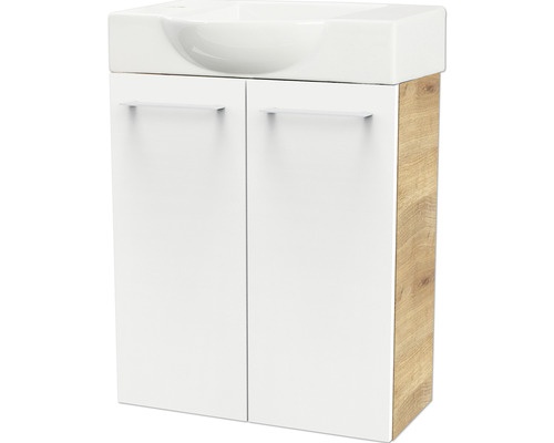 Meuble sous vasque FACKELMANN Small Bathroom Collection lxhxp 52 x 60 cm x 24,3 cm Frontfarbe weiß hochglanz 86074