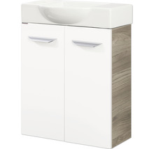 Waschtischunterschrank FACKELMANN Small Bathroom Collection BxHxT 52 x 60 cm x 24,3 cm Frontfarbe weiß hochglanz 86076