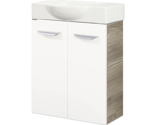 Waschtischunterschrank FACKELMANN Small Bathroom Collection BxHxT 52 x 60 cm x 24,3 cm Frontfarbe weiß hochglanz 86076