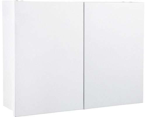 Armoire de toilette blanche avec deux portes pour la salle de bain